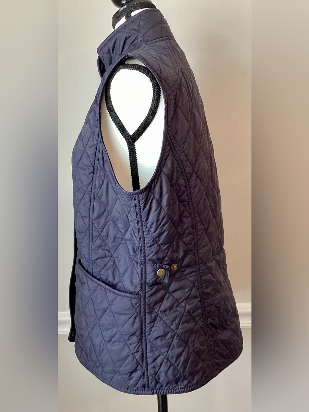 Barbour Liddesdale Quilted Vest Gilet Black Women's US 10 UK 14 Flaw - Picture 2 of 10